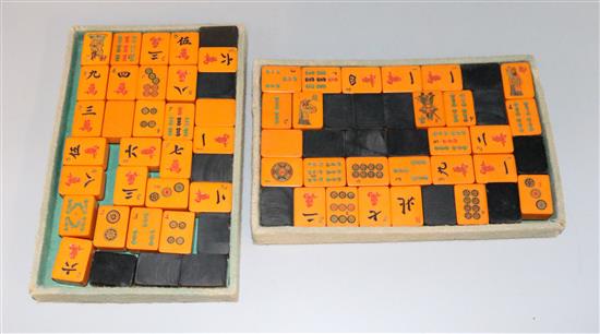 Two mah jong sets